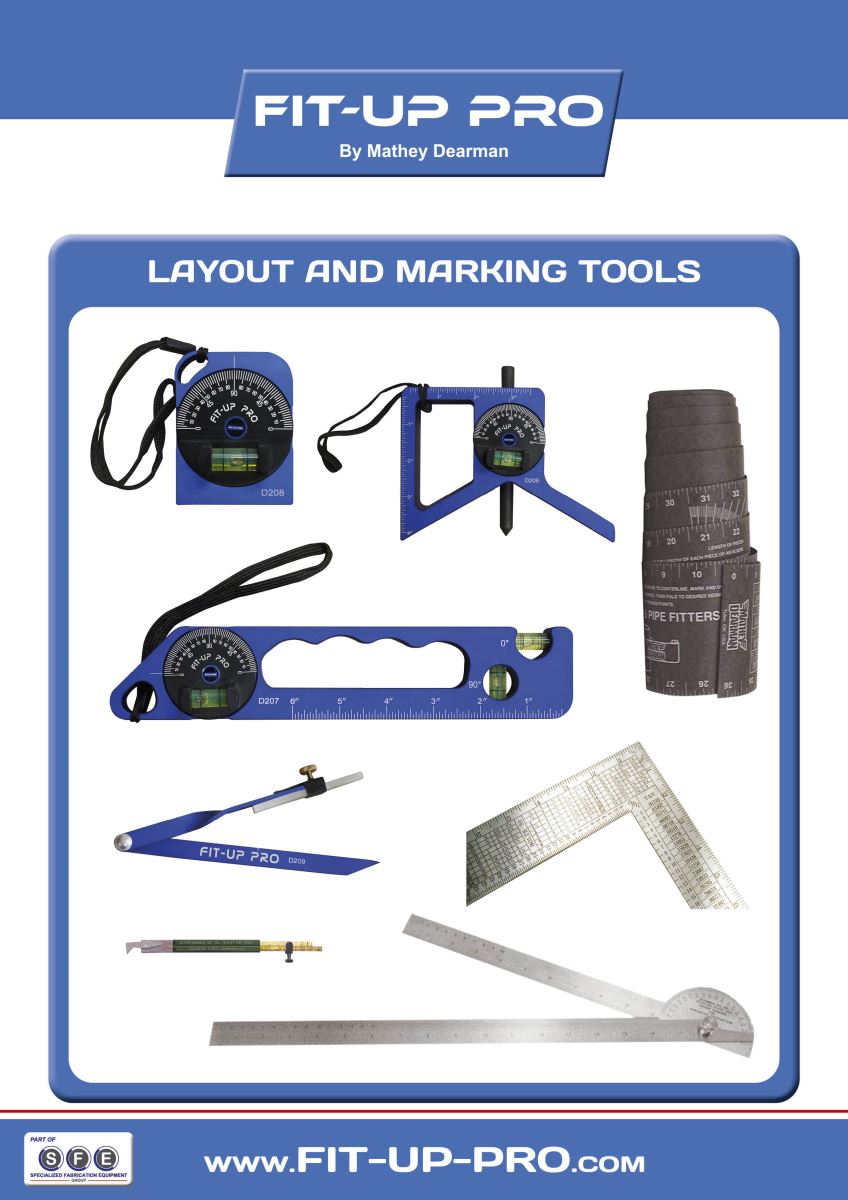 Pipe Layout & Marking Tools: Pocket Levels, Pipe Wrap, Flange Squares